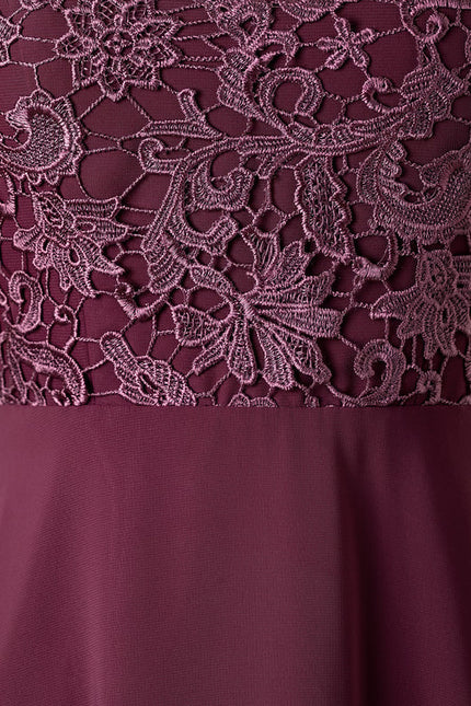 Robe Trapèze Aubergine Éthérée - gallery 5