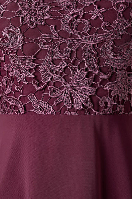 Robe Trapèze Violet Dentelle Douce - gallery 2