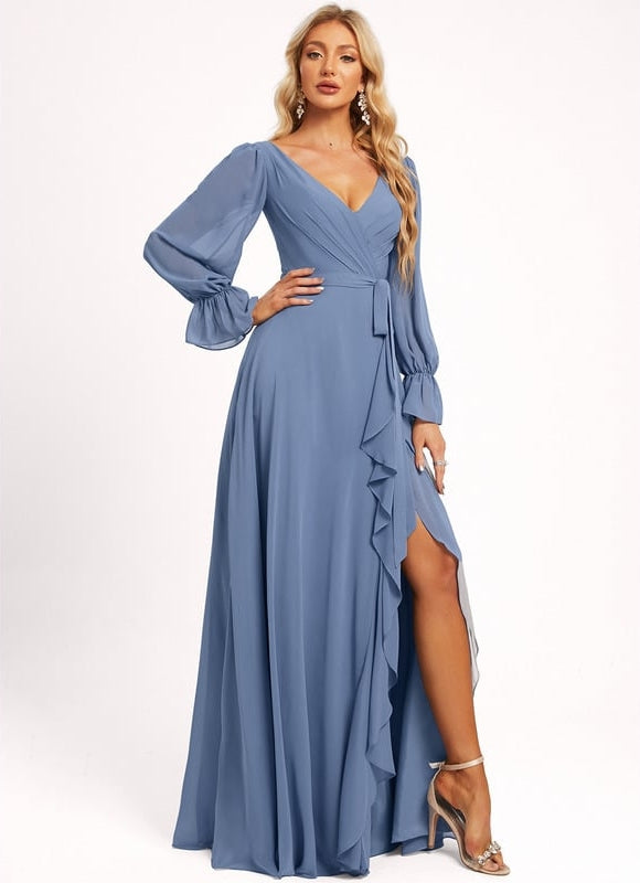 Robe Trapèze Mousseline Fendue - gallery 3