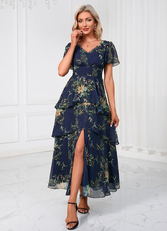 Robe Trapèze Fleur Rose Éthérée - gallery 9