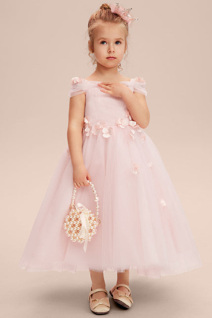Robe Trapèze Rose Pastel À Fleurs 3D - gallery 3