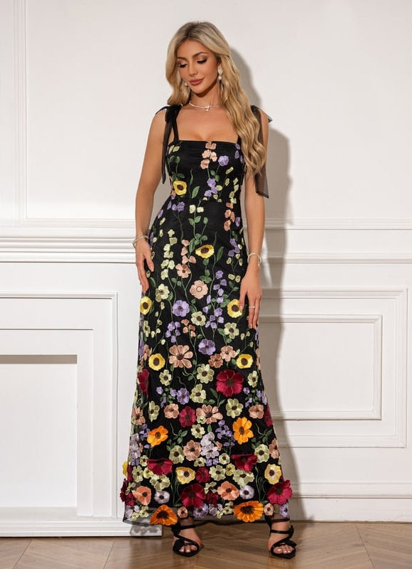 Robe Trapèze Fleuraison Nocturne - gallery 5