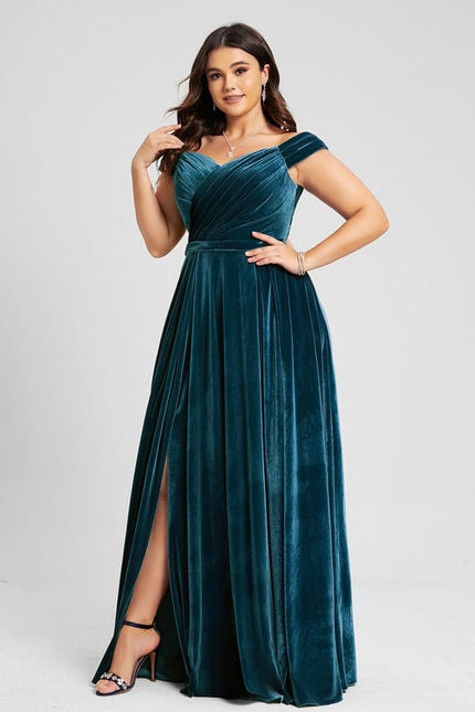 Robe Trapèze Velours Émeraude - gallery 5