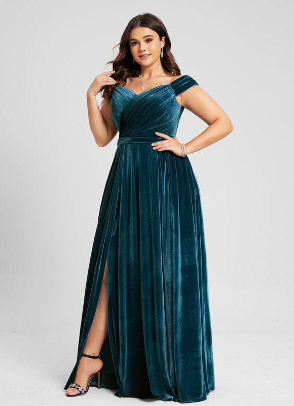 Robe Trapèze Velours Émeraude - gallery 5