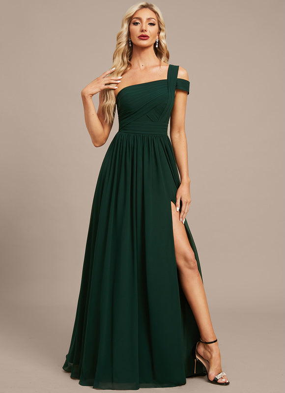 Robe Trapèze Verte Soirée Plissée - gallery 6