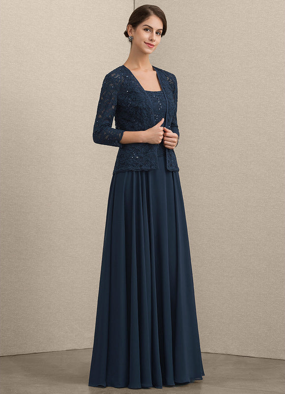 Robe Trapèze Bleu Marine Dentelle Paillettes - gallery 2