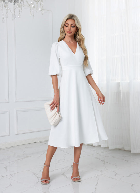 Robe Trapèze Midi Épure - gallery 1