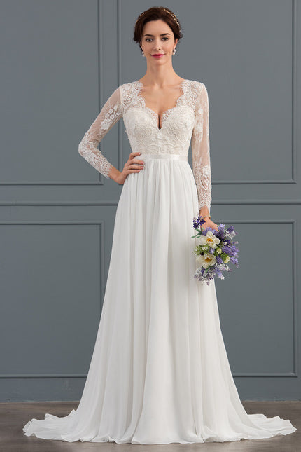 Robe Trapèze De Mariée Aérienne
