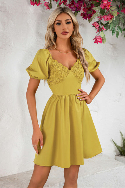 Robe Trapèze Jaune Légère - gallery 5
