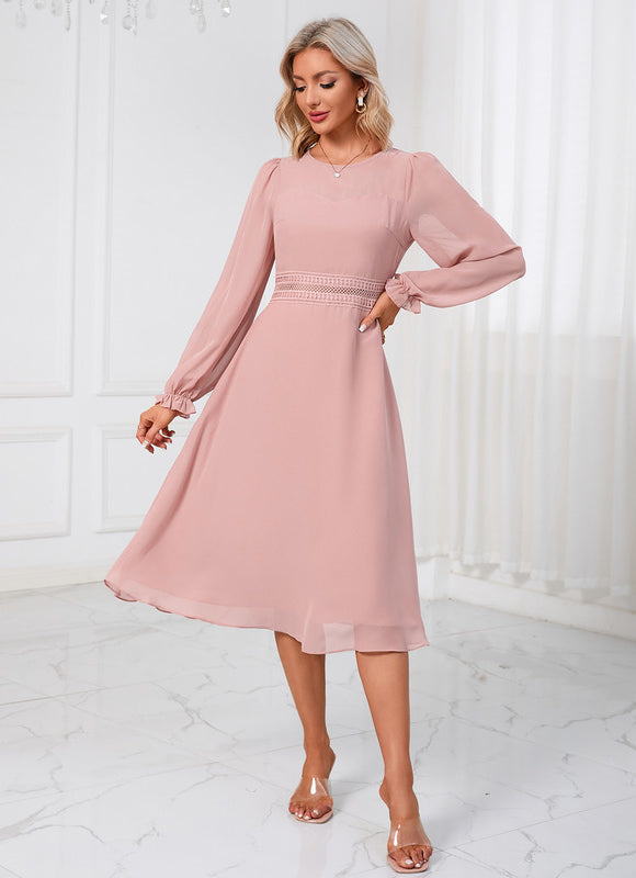 Robe Trapeze Rose Poudré - gallery 4