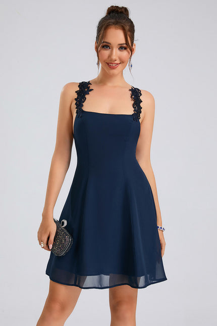 Robe Trapèze Aérienne Marine