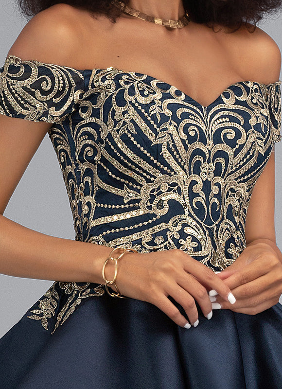 Robe Trapèze Satinée Ébène - gallery 2