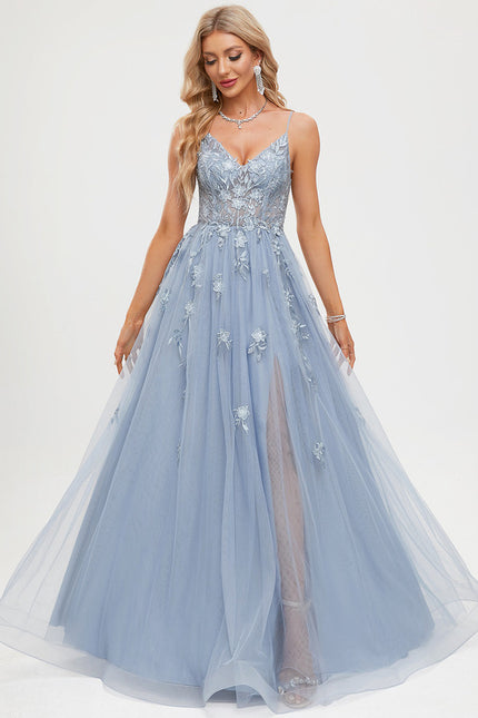 Robe Trapèze Tulle Azur Éthéré - gallery 3