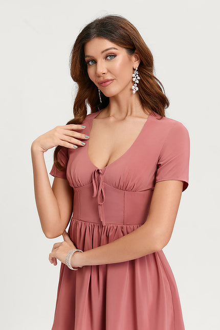 Robe Trapèze Verte Florale - gallery 5