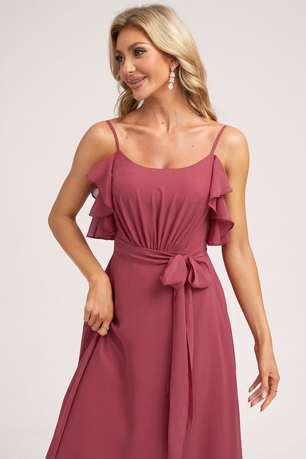 Robe Trapèze Mousseline Fendue - gallery 4