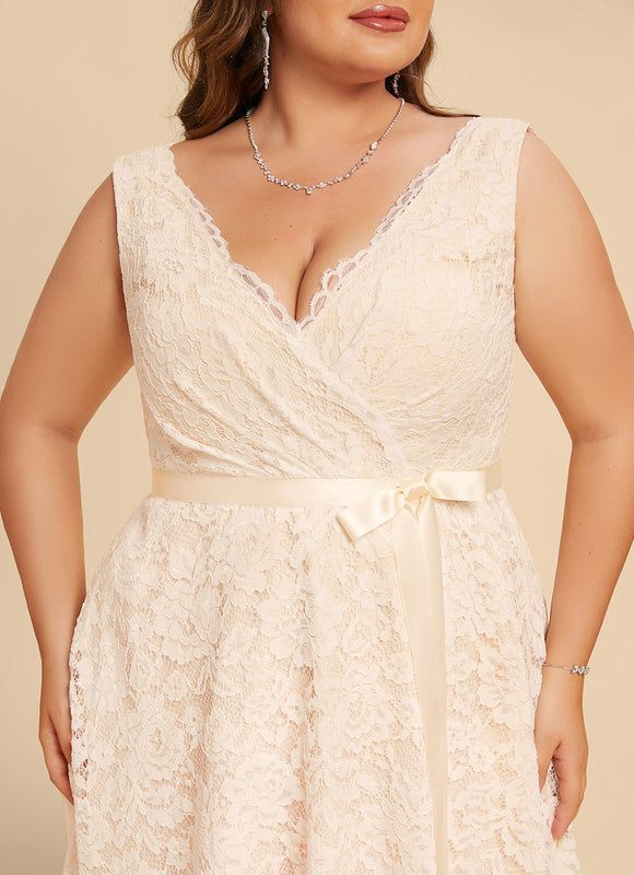 Robe Trapèze Lueur De Dentelle - gallery 9