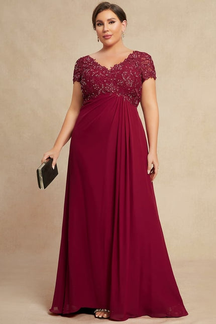 Robe Trapèze Rouge Velours Chic - gallery 7