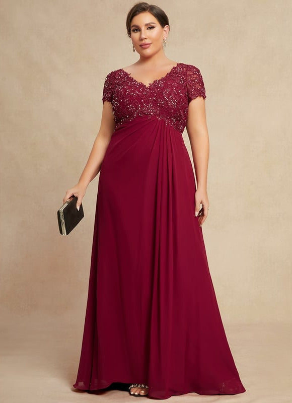 Robe Trapèze Rouge Velours Chic - gallery 7