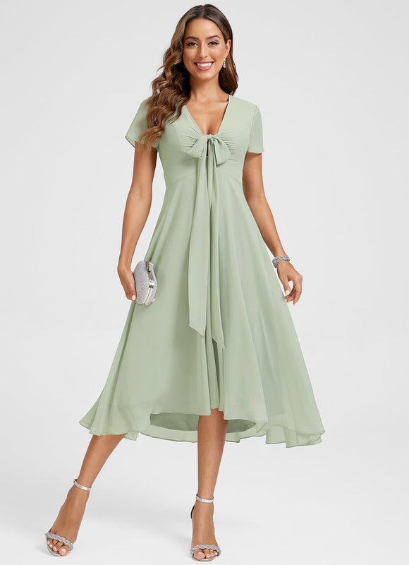 Robe Trapèze Flottante Verte - gallery 1