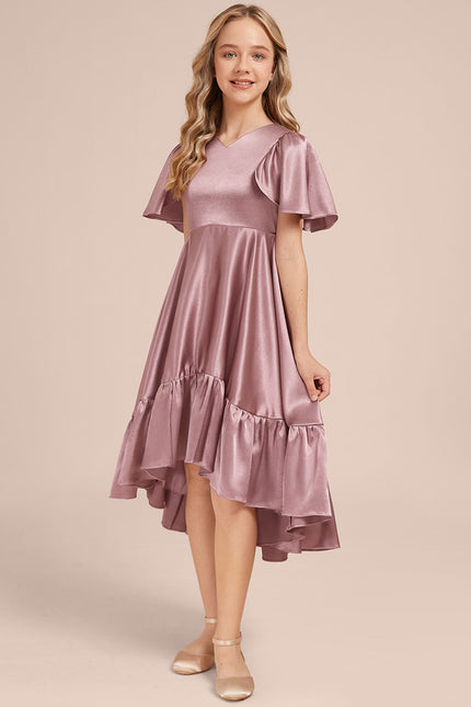Robe Trapèze Satin Ciel