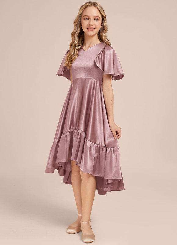 Robe Trapèze Satin Ciel