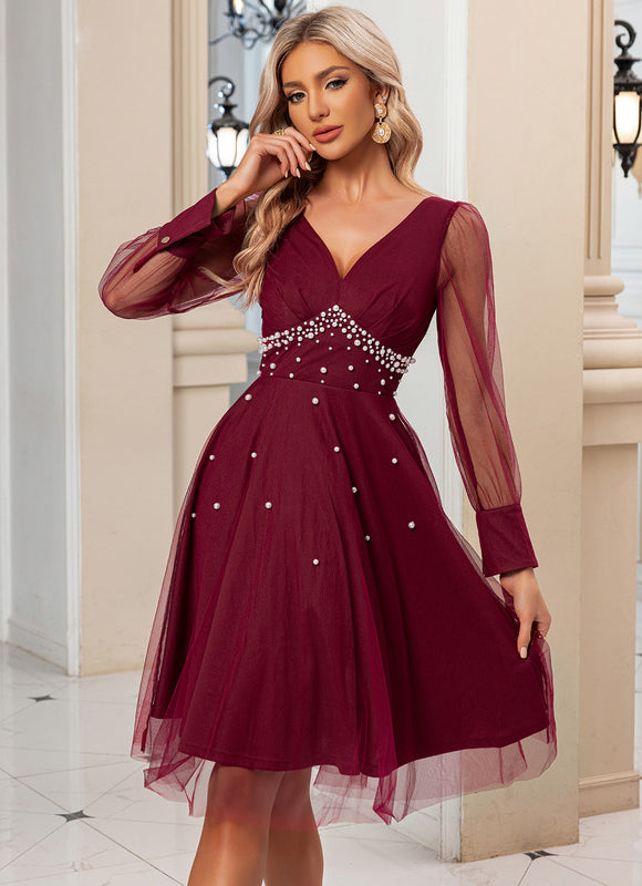Robe Trapèze Cerise Lumineuse - gallery 3
