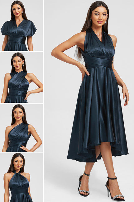 Robe Trapèze Satin Nuit Chic