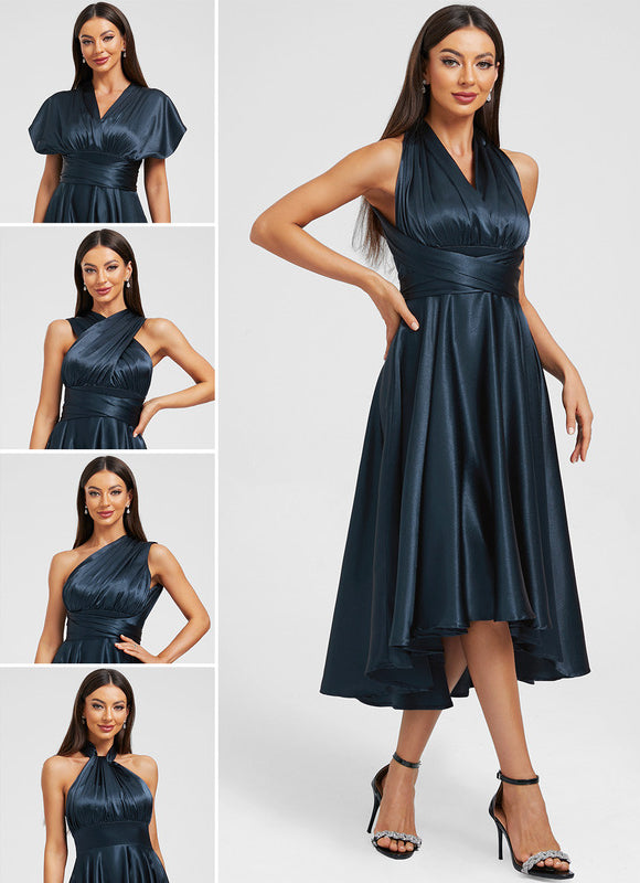 Robe Trapèze Satin Nuit Chic