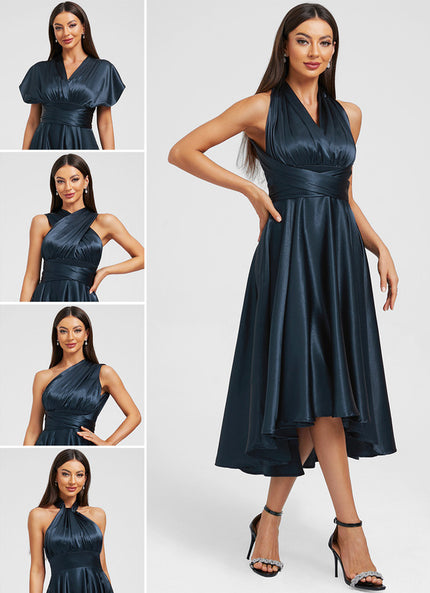 Robe Trapèze Satin Nuit Chic