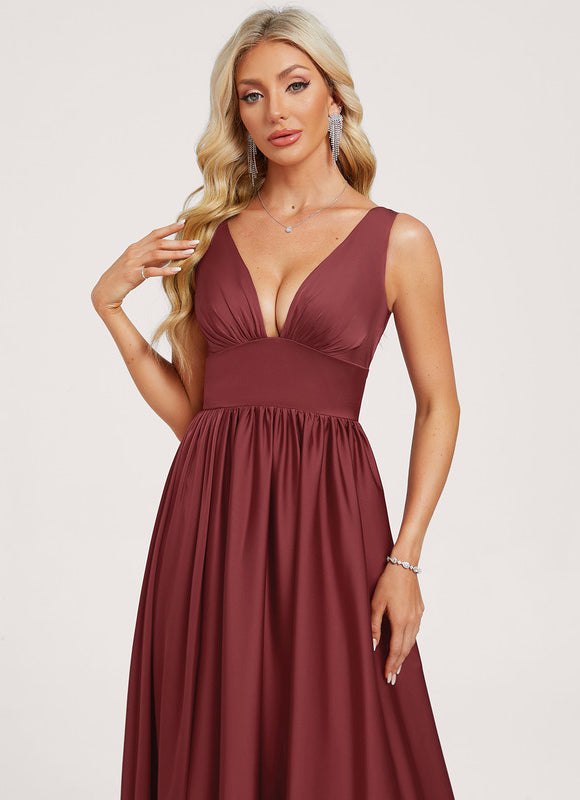 Robe Trapèze Nuit Bordeaux Velours - gallery 3