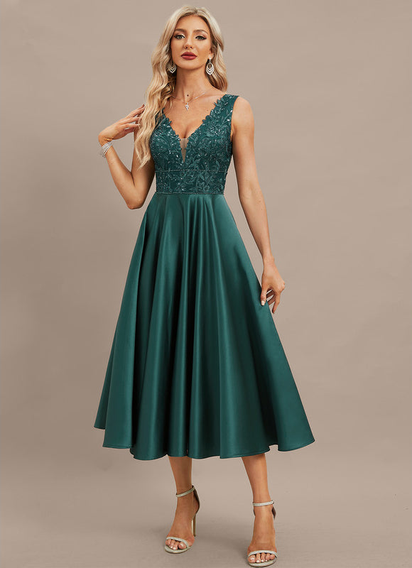 Robe Trapèze Satiné De Mystère - gallery 4