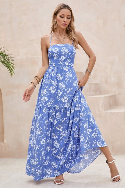 Robe Trapèze Azur Florale - gallery 2
