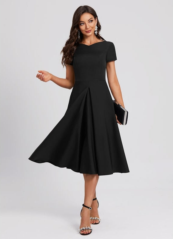 Robe Trapèze Noir Sophistiqué - gallery 4