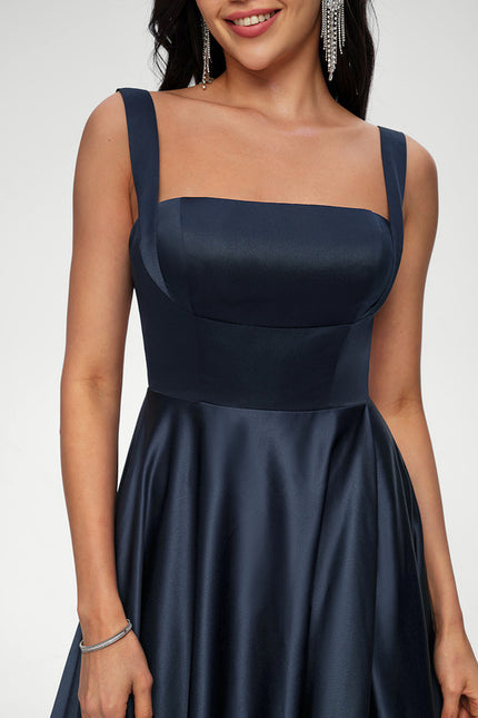 Robe Trapèze Nuit De Satin Profond - gallery 5