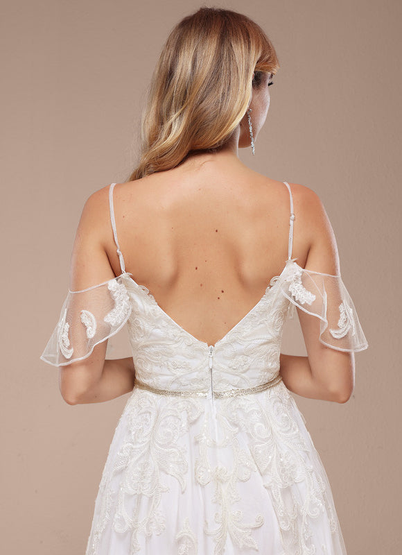 Robe Trapèze Éclat De Dentelle - gallery 1