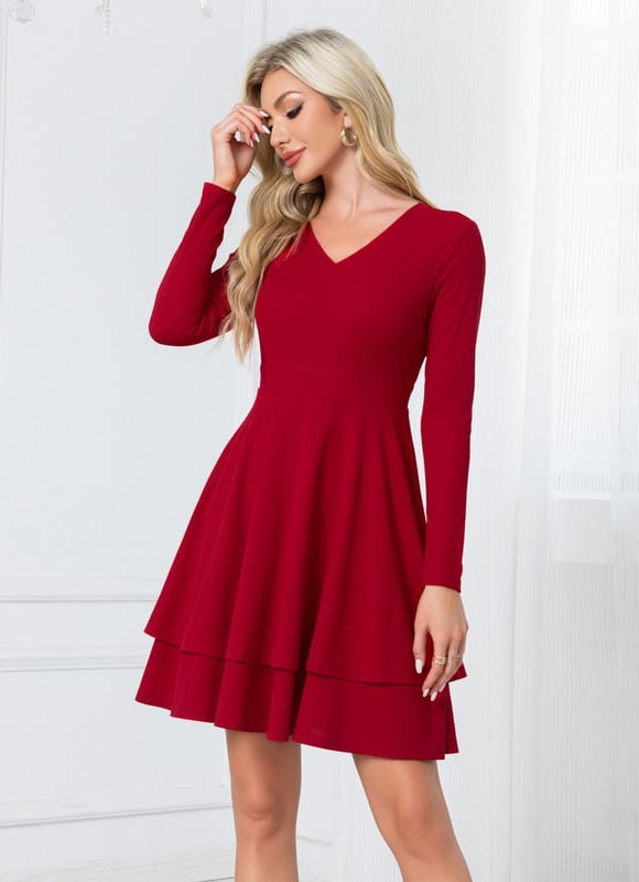 Robe Trapèze Volante Écarlate - gallery 1