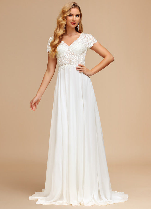 Robe Trapèze Éthérée Satinée - gallery 1