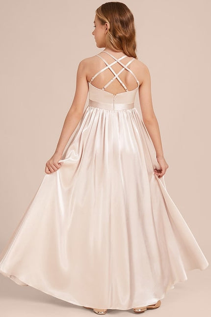Robe Trapèze Satinée Longue Émeraude - gallery 2