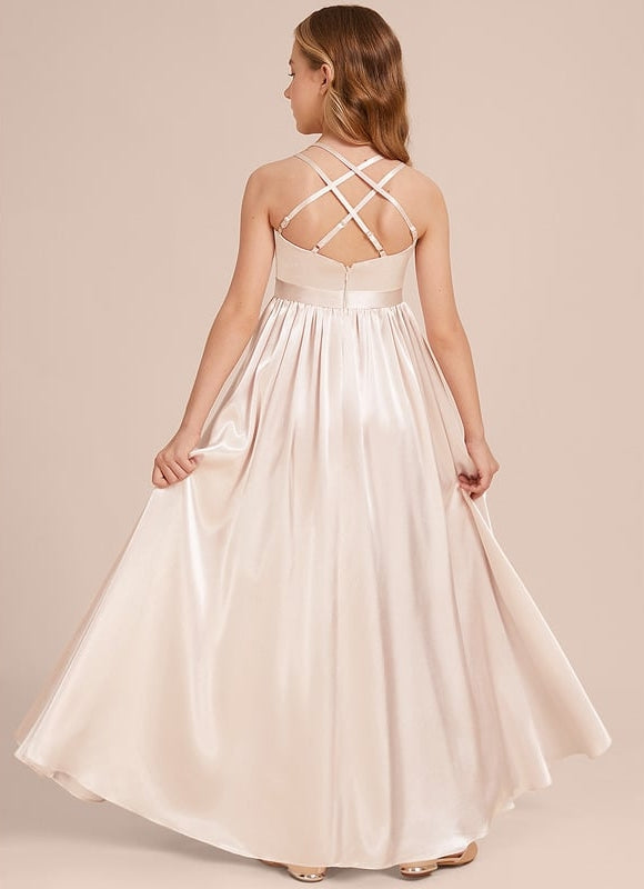 Robe Trapèze Satinée Longue Émeraude - gallery 2