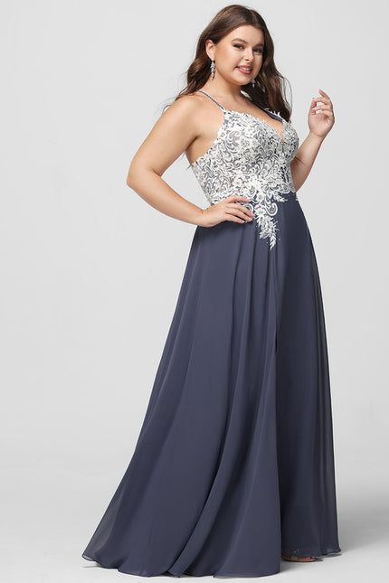 Robe Trapèze Verte En Mousseline Avec Perles Et Paillettes - gallery 6