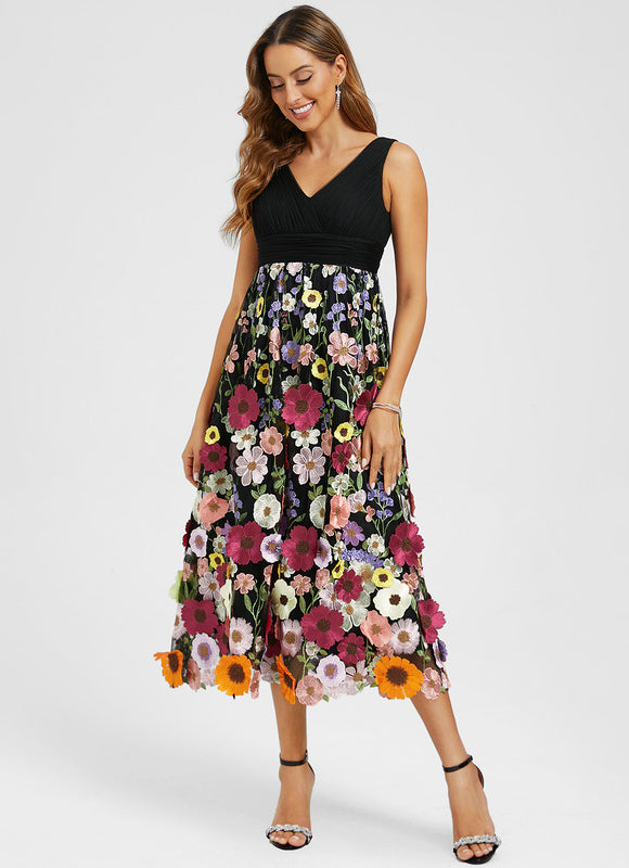 Robe Trapèze Éclat Multicolore - gallery 2