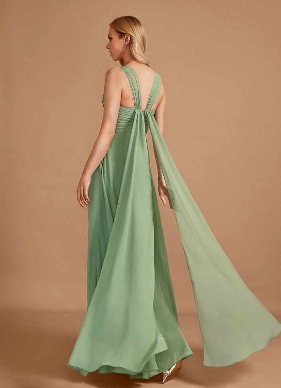 Robe Trapèze Mousseline Fendue - gallery 5