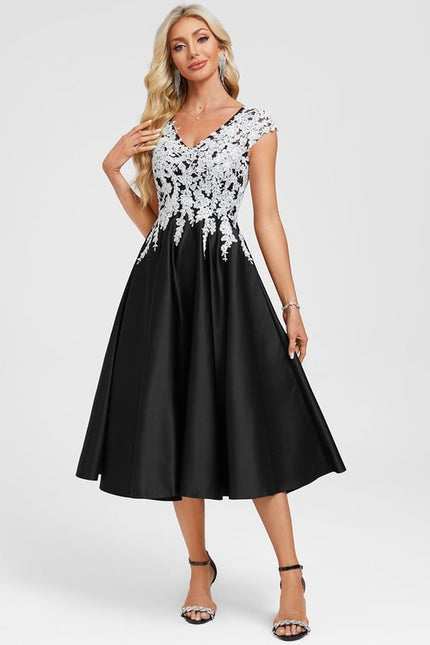 Robe Trapèze Dentelle Noire - gallery 1