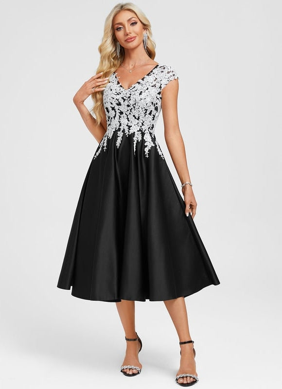 Robe Trapèze Dentelle Noire - gallery 1