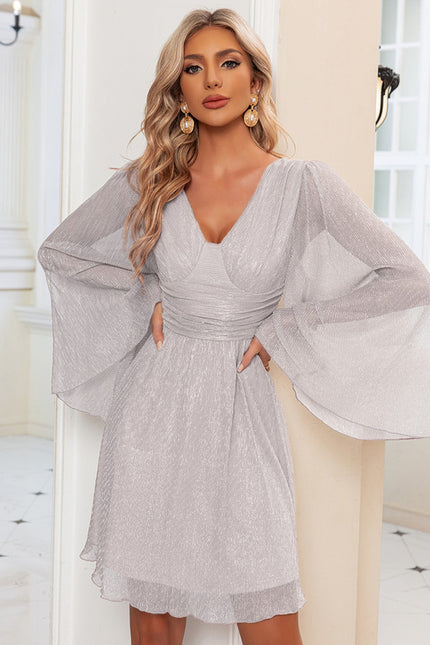 Robe Trapèze Satinée Rosée - gallery 8