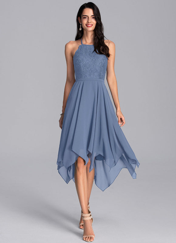 Robe Trapèze Bleu Aérien - gallery 7