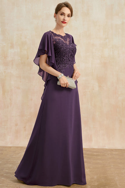 Robe Trapèze Élégante Noir Opalescent - gallery 4