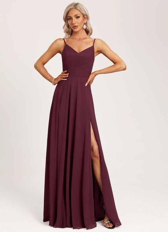 Robe Trapèze Longue Beige Élégante - gallery 5