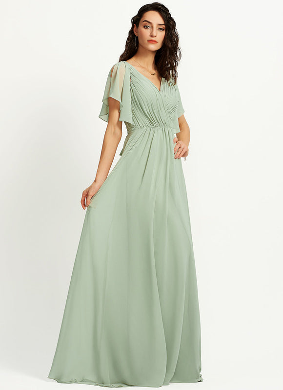 Robe Trapèze Mousseline Fendue - gallery 2