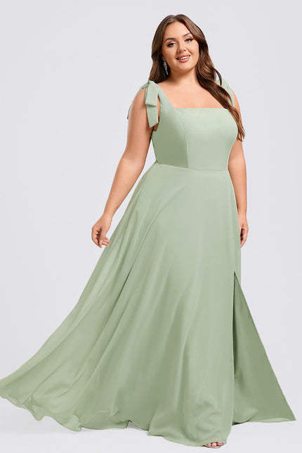 Robe Trapèze Élégante Vert Clair - gallery 6